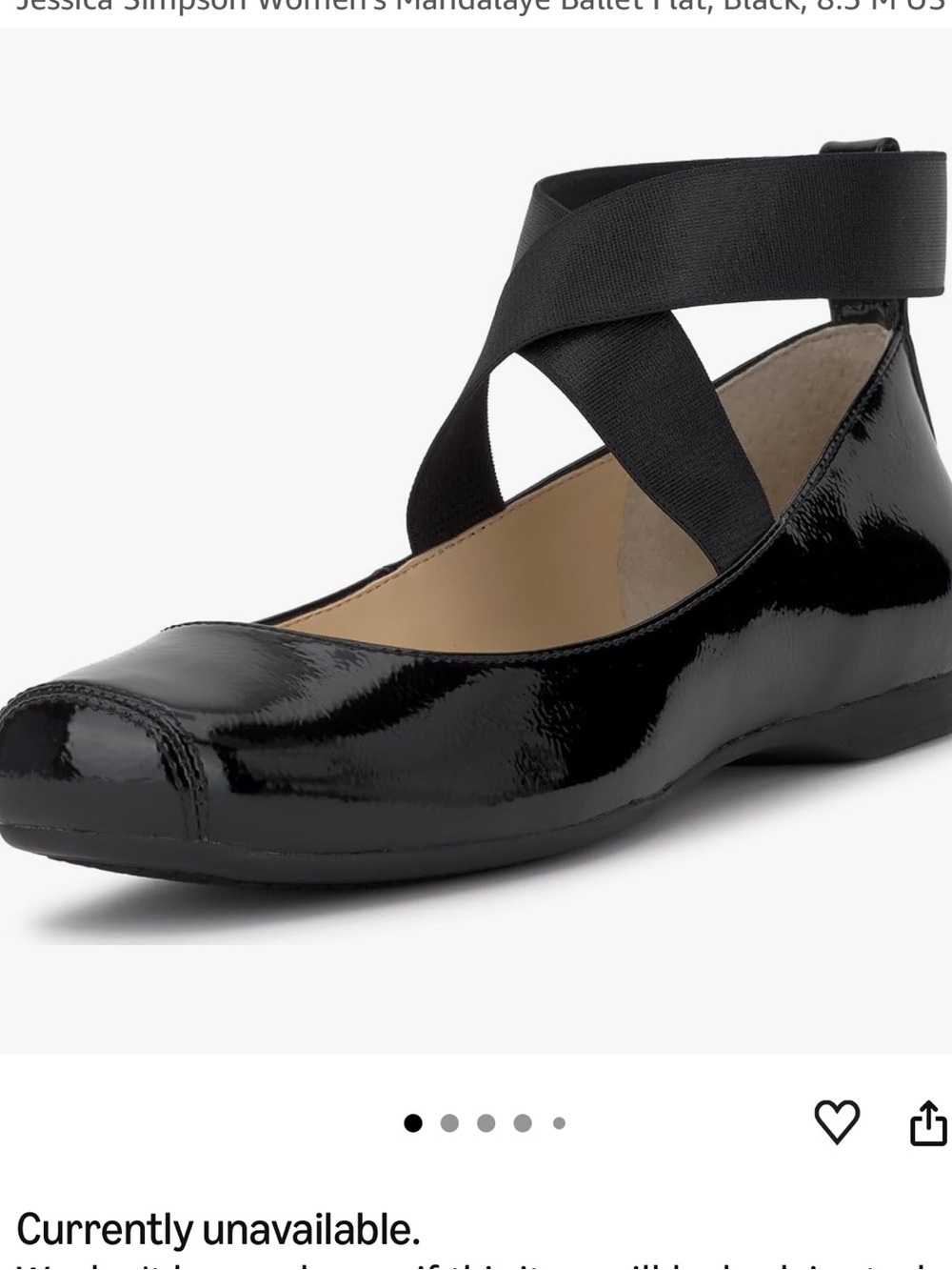 Jessica Simpson Black Patent Crisscross Strap Ballet Flat